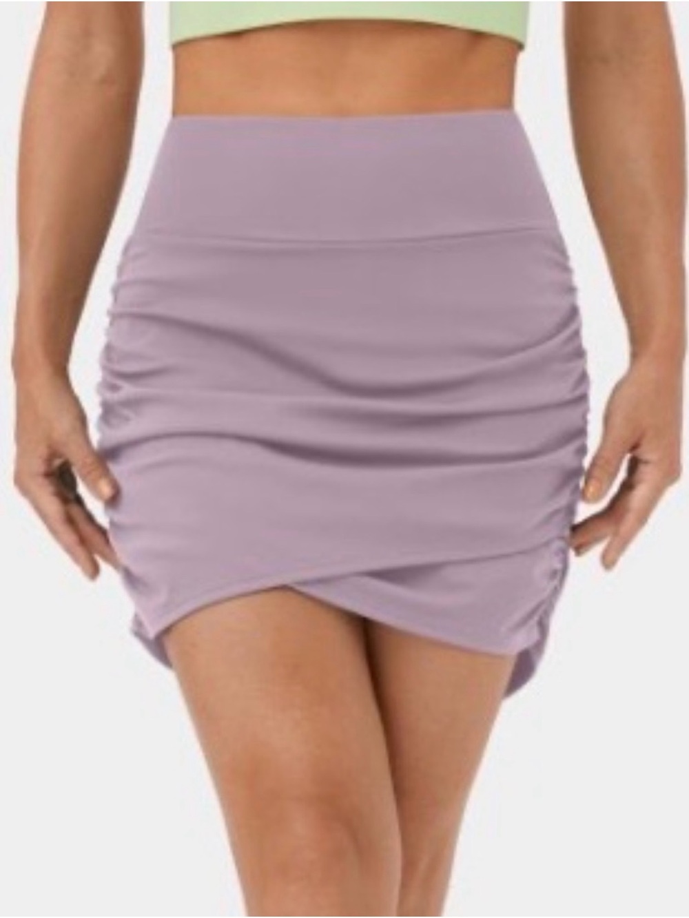 HALARA High-Waist Ruched Mini Skirt